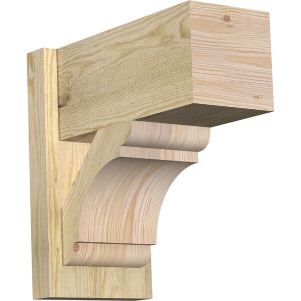 Ekena Millwork Olympic Block Rough Sawn Outlooker, Douglas Fir, 8"W x 16"D x 16"H OUT08X16X16OLY05RDF - main